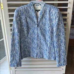 Zanella Blue and White Patterned Blazer